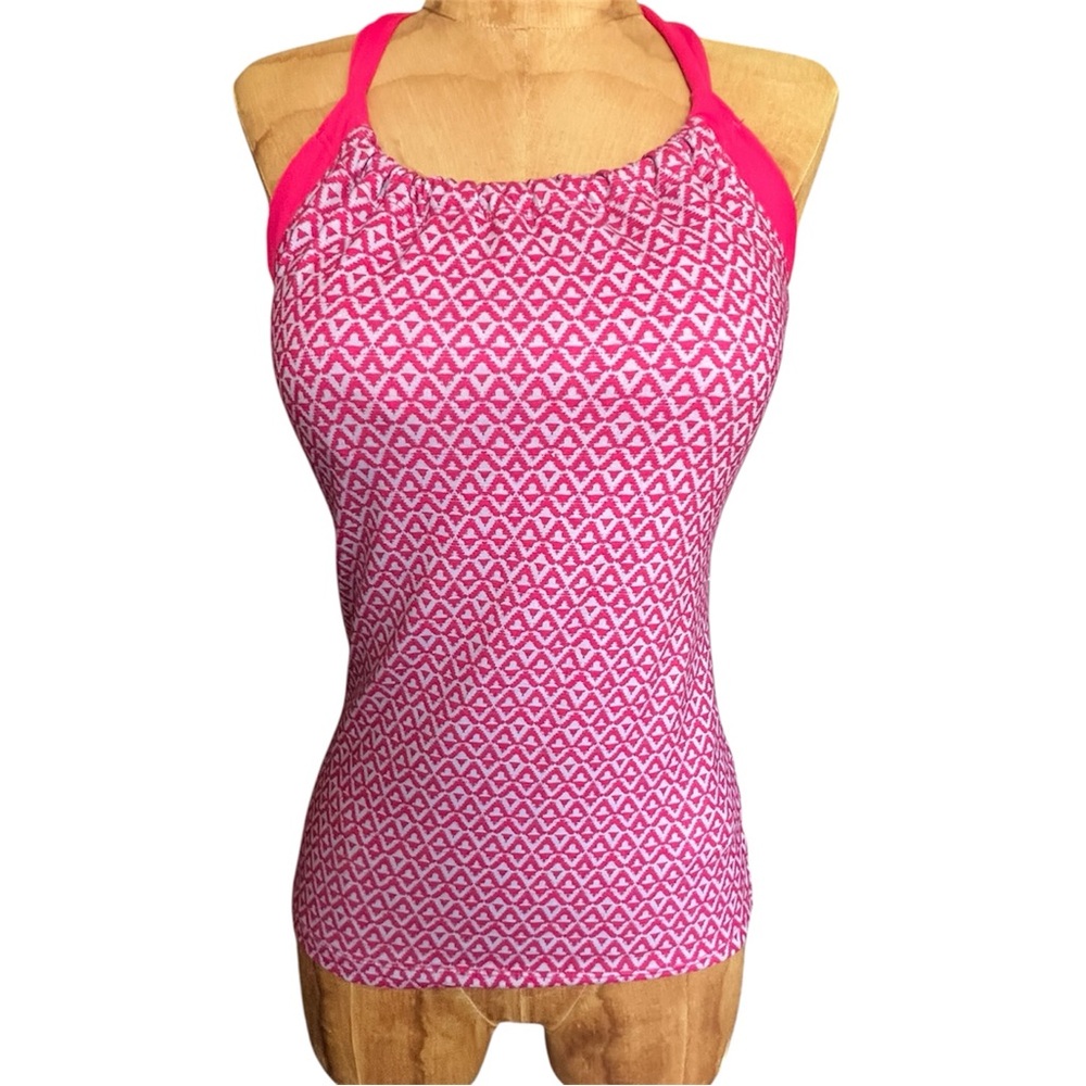 Prana Pink and White Quinn Top NWT Recycled Material S
